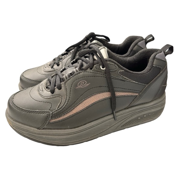 Easy Spirit Anti Gravity Black Leather Walking Shoes Size 7 Wide Sneaker NEW - Picture 1 of 11